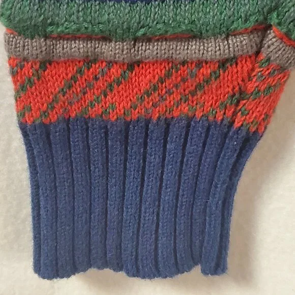 Men’s Koto Urban Outfitters Coogie Type Textured Knit Sweater Size XS Red Blue - Picture 6 of 14